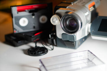 Vintage Camcorder with VHS Tapes